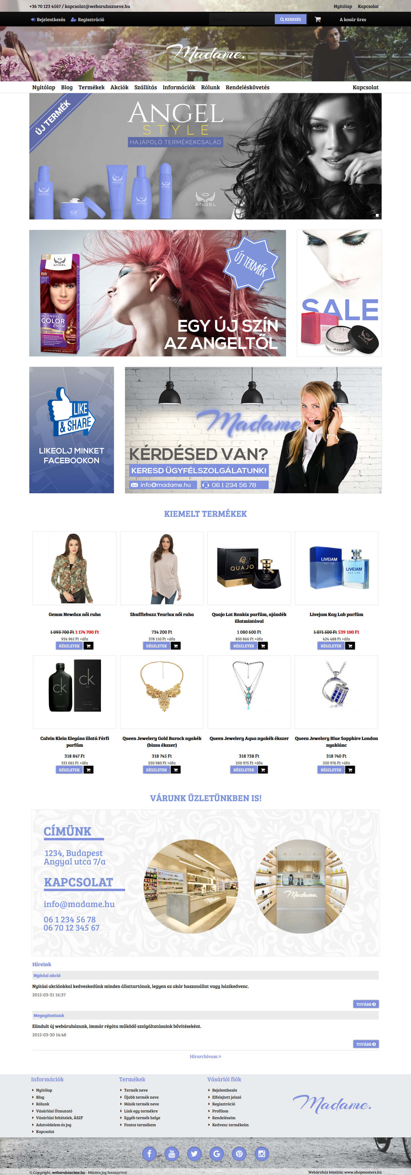 Clean webáruház webdesign, arculat
