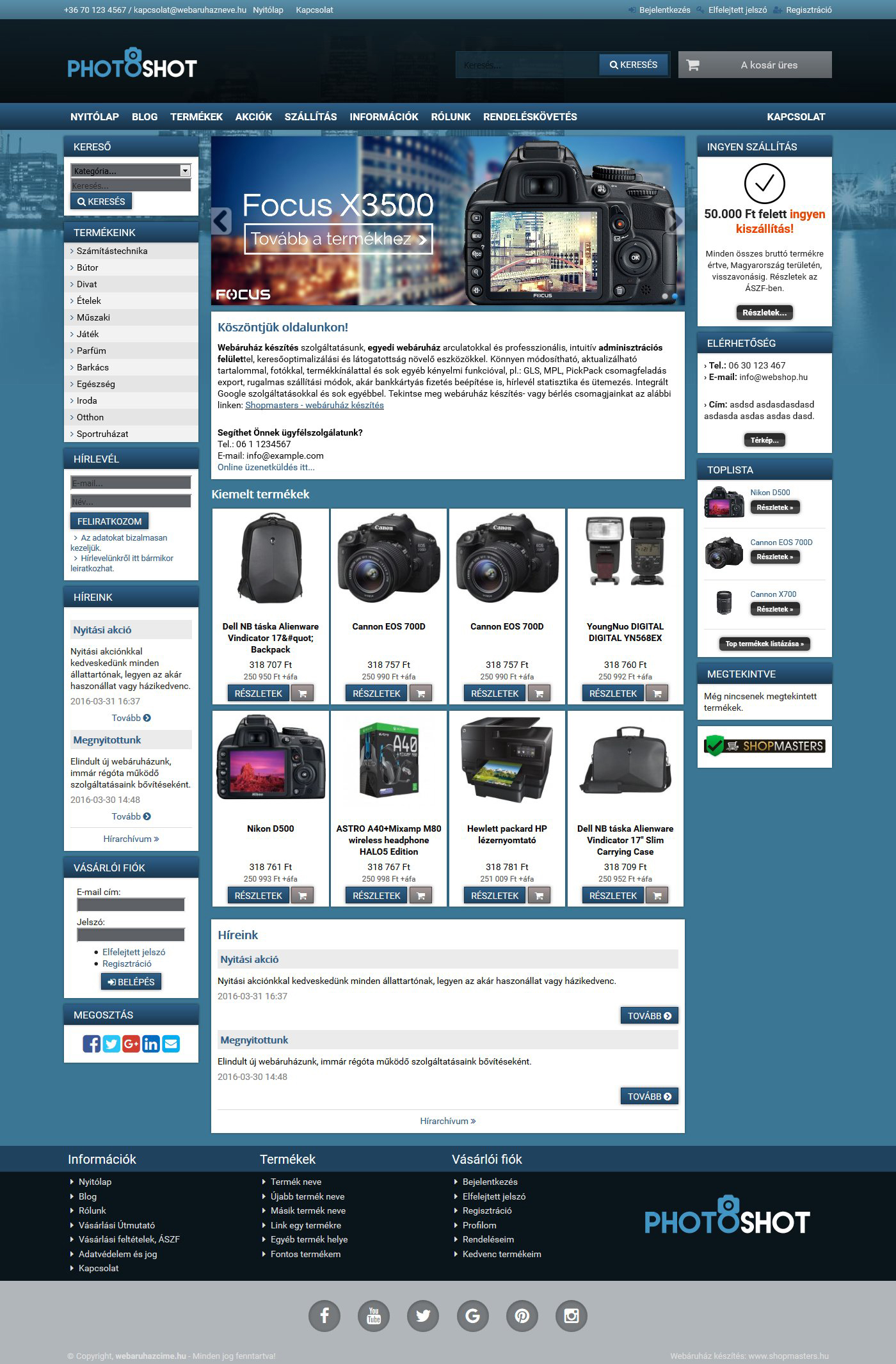 Classic webáruház webdesign, arculat