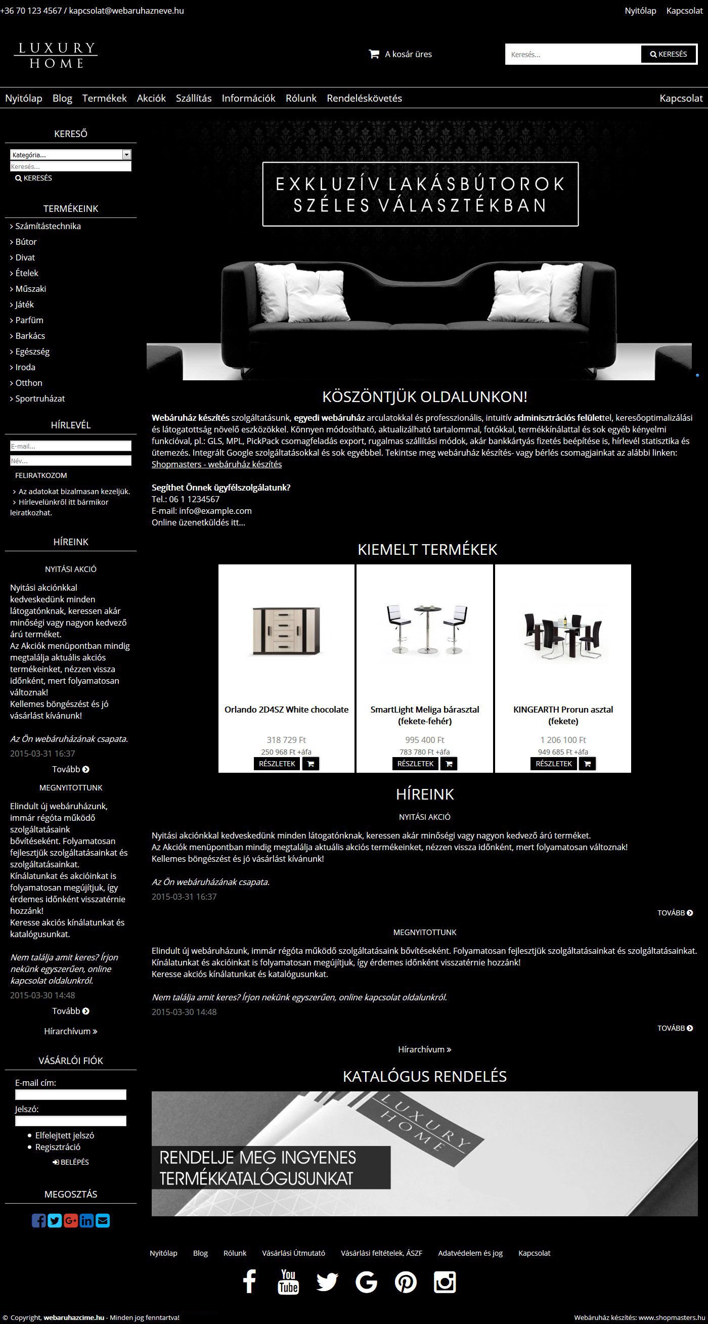 Luxury Black webruhz webdesign, arculat