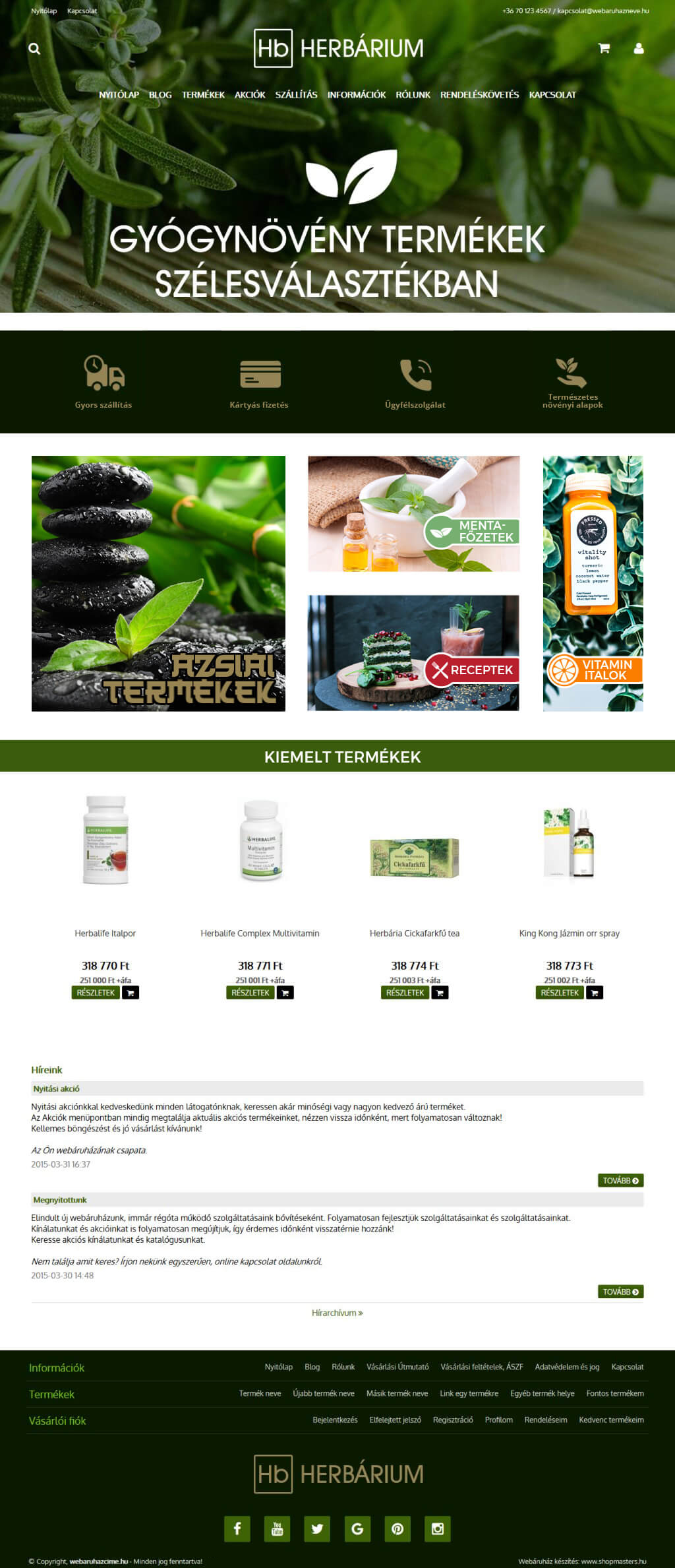 GreenBase webáruház webdesign, arculat