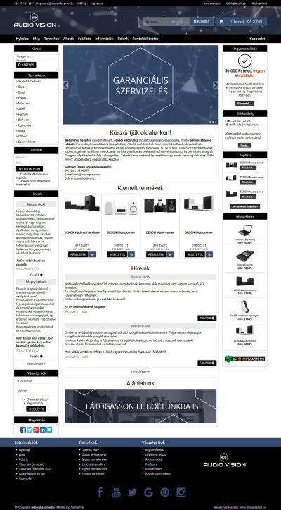 Webáruház készítés - design