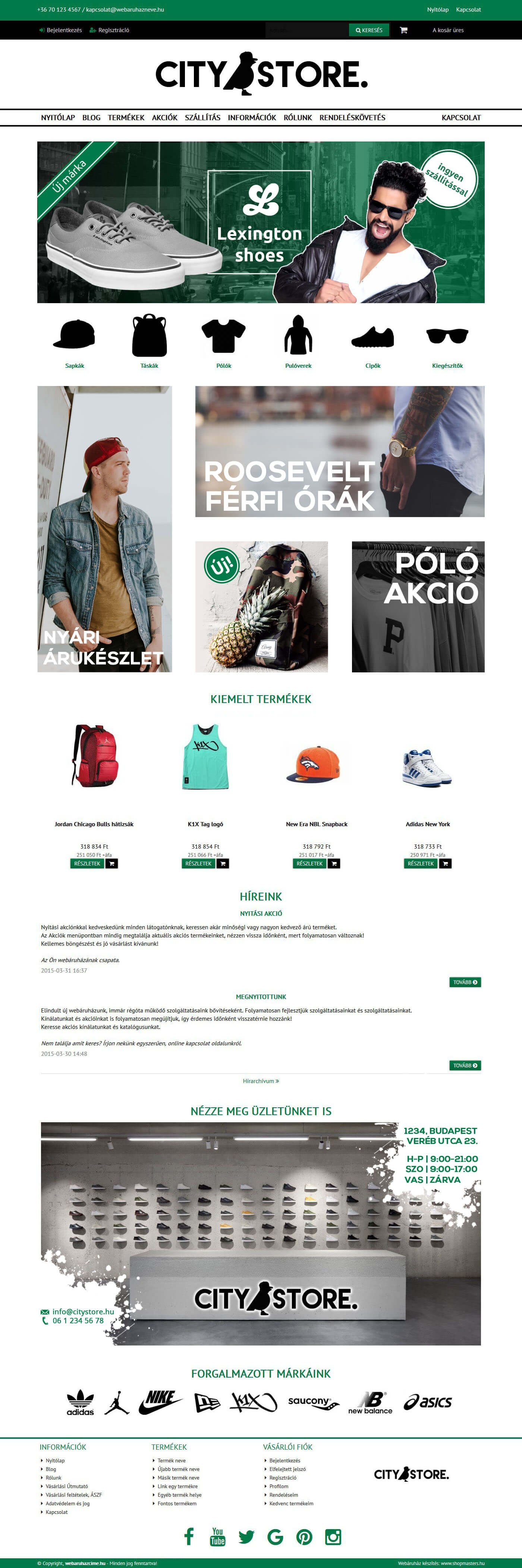 CityStore webáruház webdesign, arculat