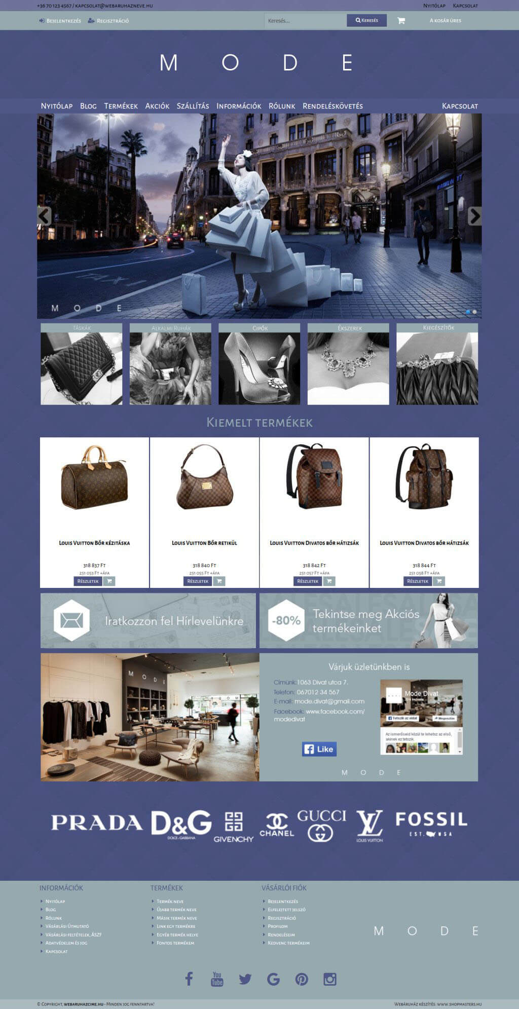 MODE webáruház webáruház webdesign, arculat