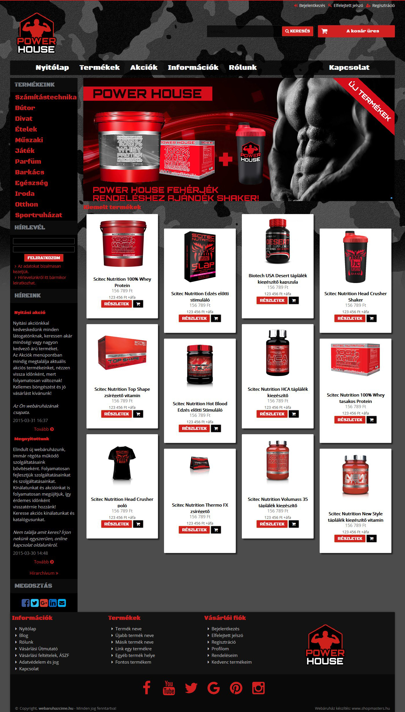 Power House webshop webáruház webdesign, arculat