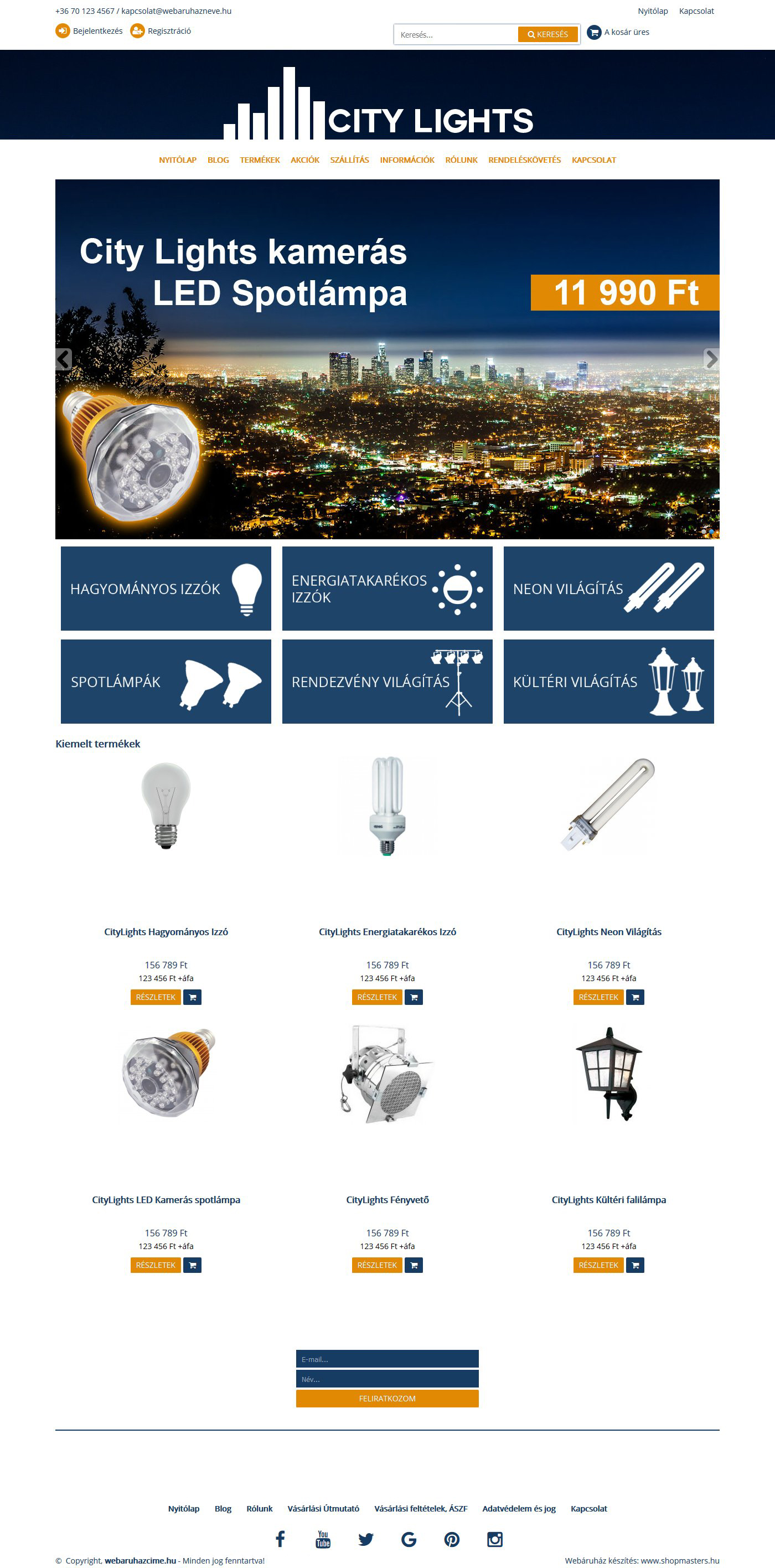 City Lights webshop webáruház webdesign, arculat