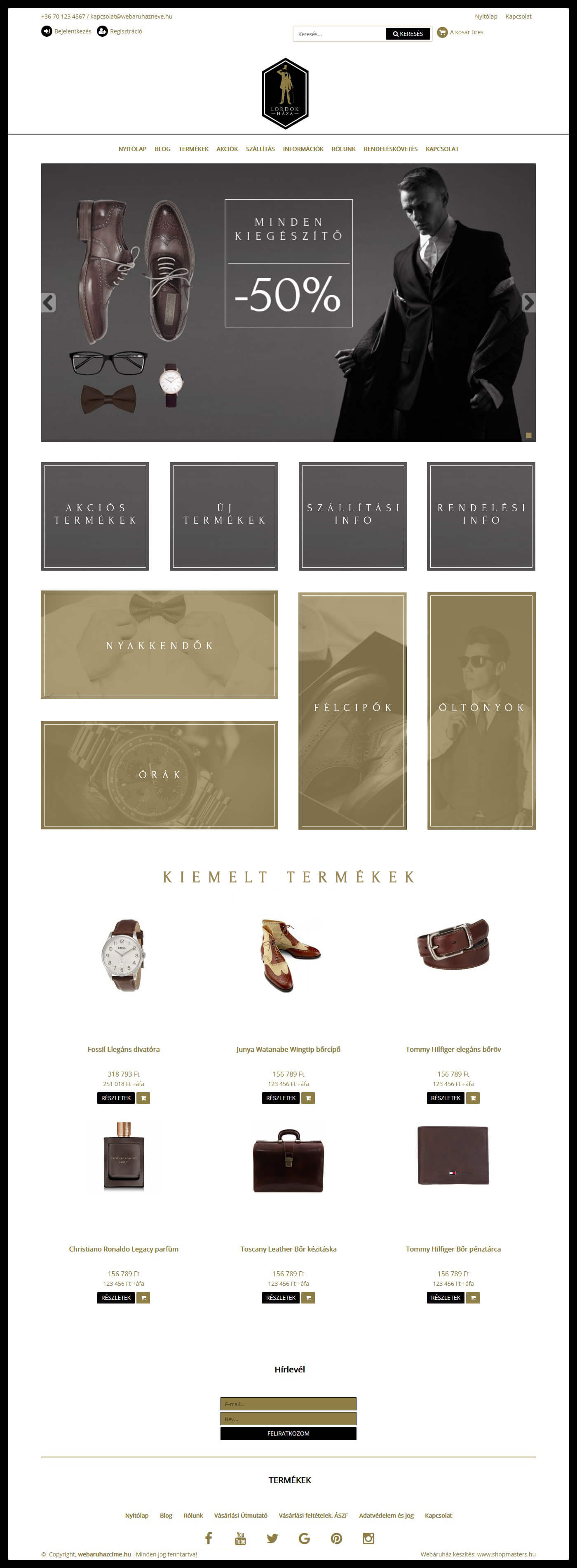 Lordok háza webshop webáruház webdesign, arculat