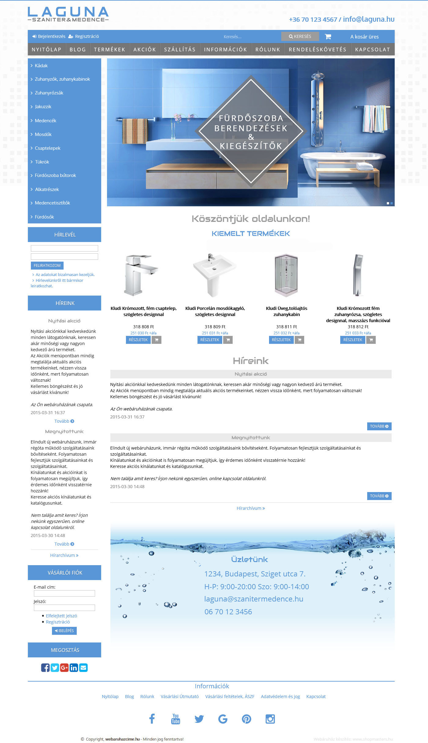 Laguna webshop webáruház webdesign, arculat